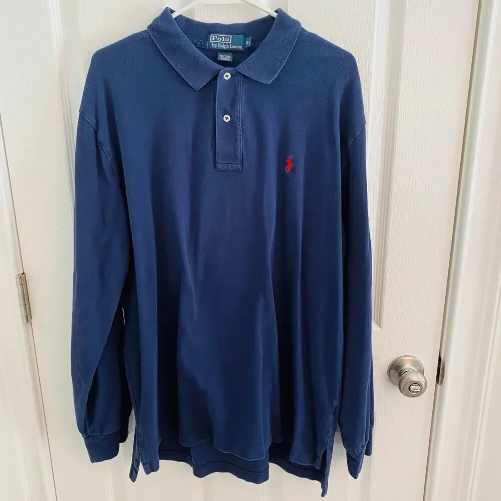 Polo Ralph Lauren Shirt Men’s Size Extra Large Navy Blue Long Sleeve XL